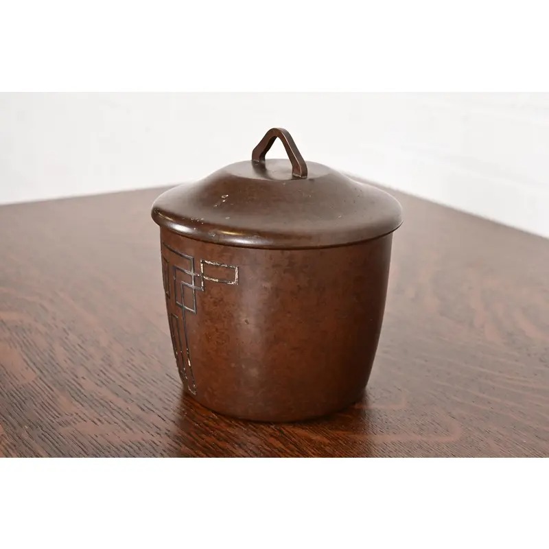 Heintz Arts & Crafts Sterling Silver on Bronze Humidor - Image 3