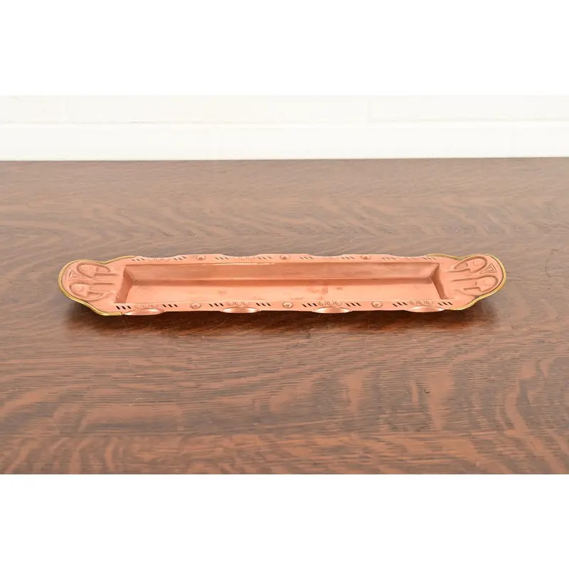 Liberty & Co. Style English Arts & Crafts Copper and Brass Tray - Image 3