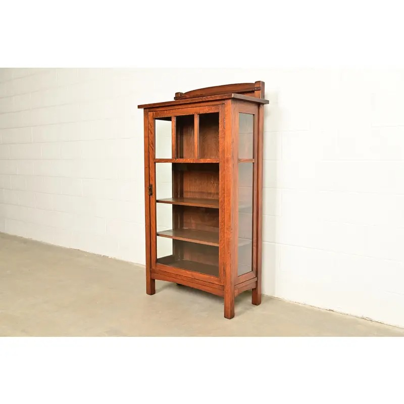 Limbert Antique Mission Oak Arts & Crafts Bookcase or China Cabinet, Circa 1910 - Image 3