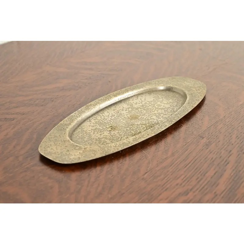 Roycroft Arts & Crafts Silver Finished Hammered Copper Tray, Circa 1920s - Image 3