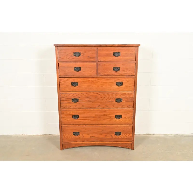 Thomasville Mission Oak Arts & Crafts Highboy Dresser - Image 3