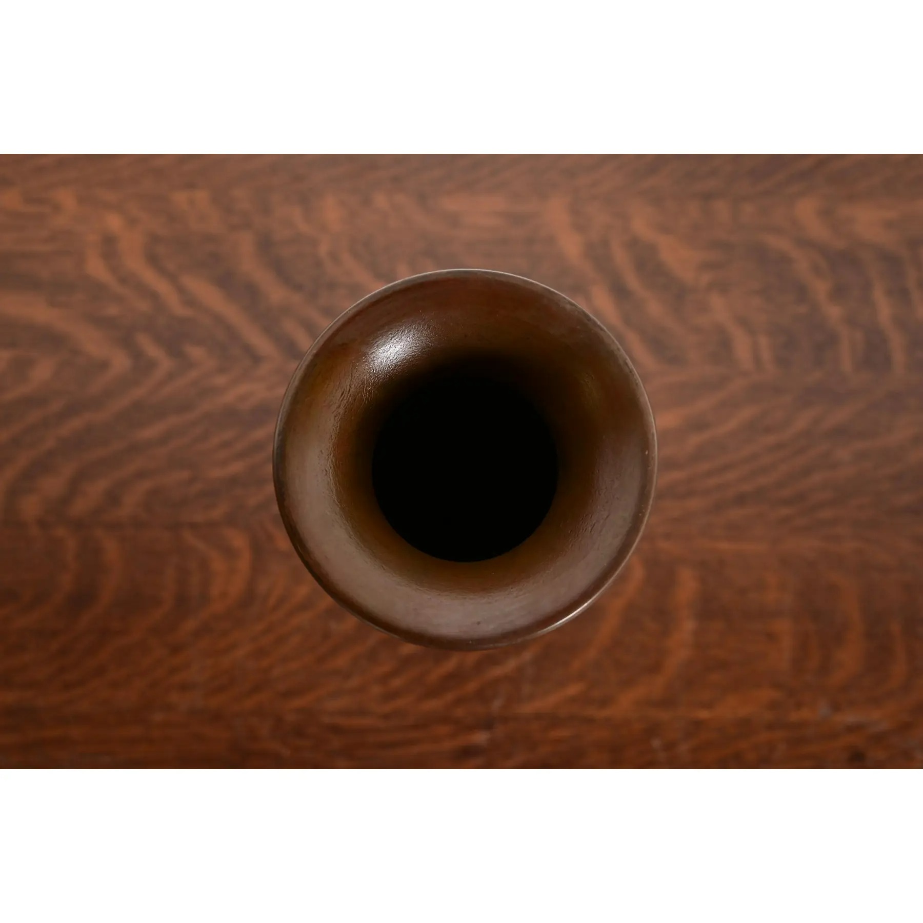 Heintz Style Arts & Crafts Sterling Silver on Bronze Vase - Image 5