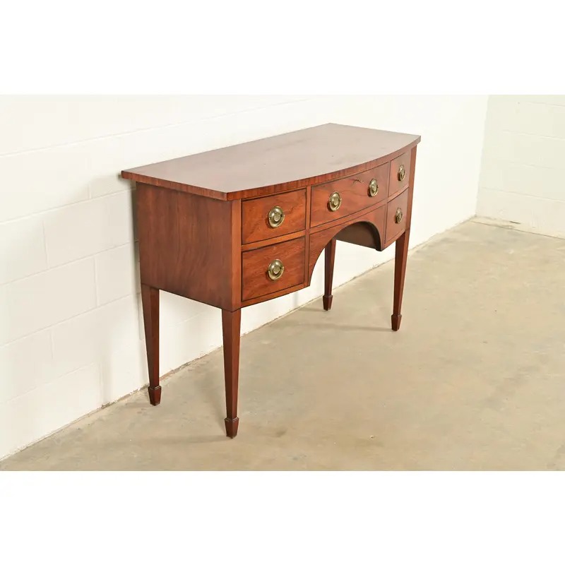 Baker Furniture Style Federal Mahogany Bow Front Sideboard Credenza or Buffet - Image 4