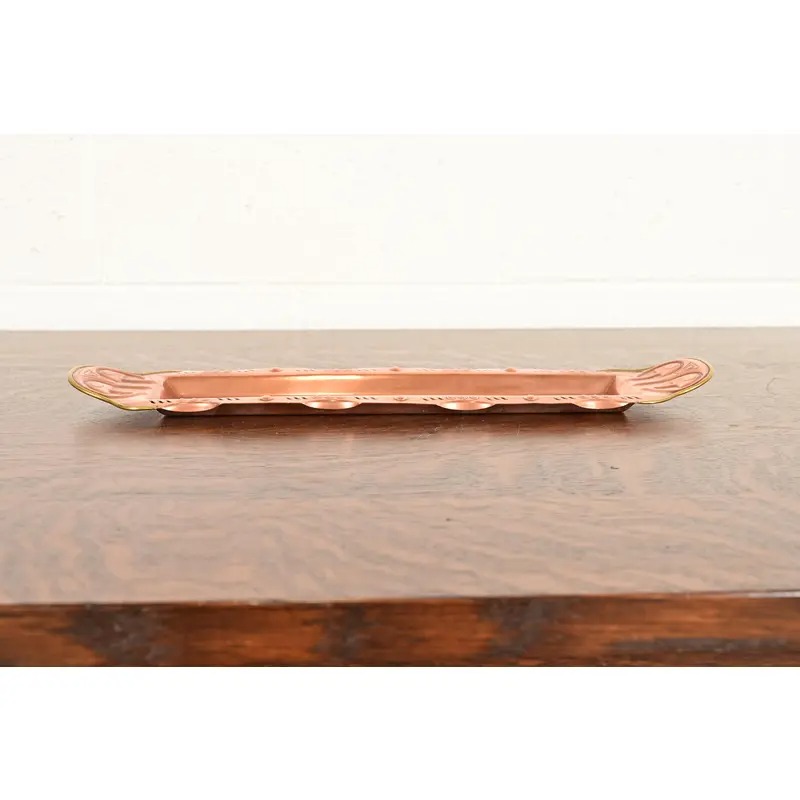 Liberty & Co. Style English Arts & Crafts Copper and Brass Tray - Image 4