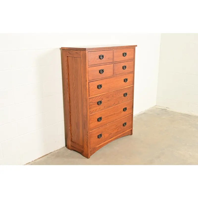Thomasville Mission Oak Arts & Crafts Highboy Dresser - Image 4