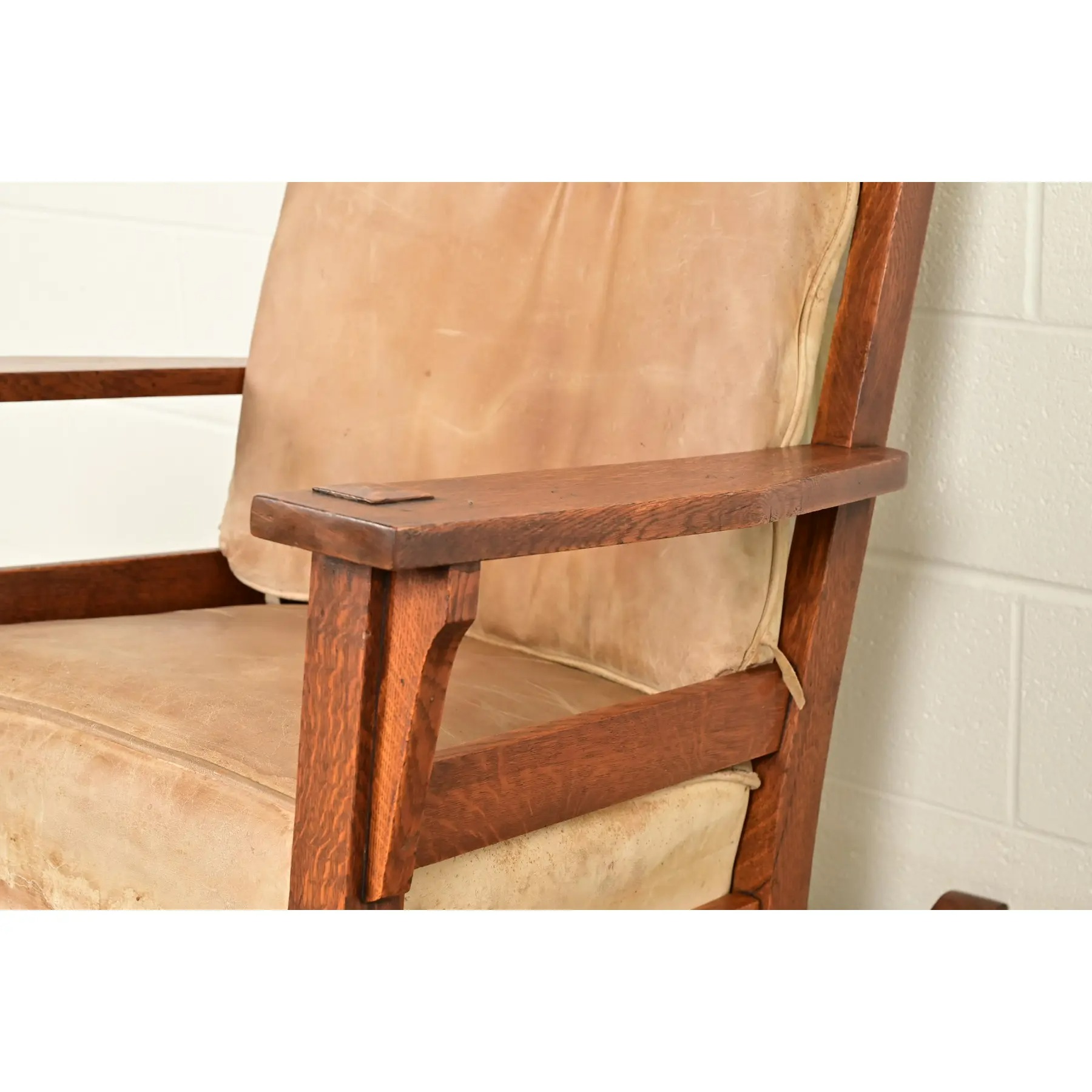 Stickley Brothers Style Antique Mission Oak Arts & Crafts Rocking Chair, Circa 1910 - Image 8