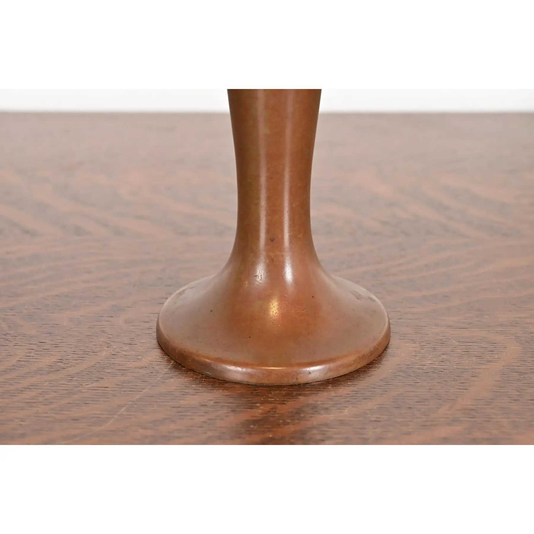 Heintz Style Arts & Crafts Sterling Silver on Bronze Vase - Image 9