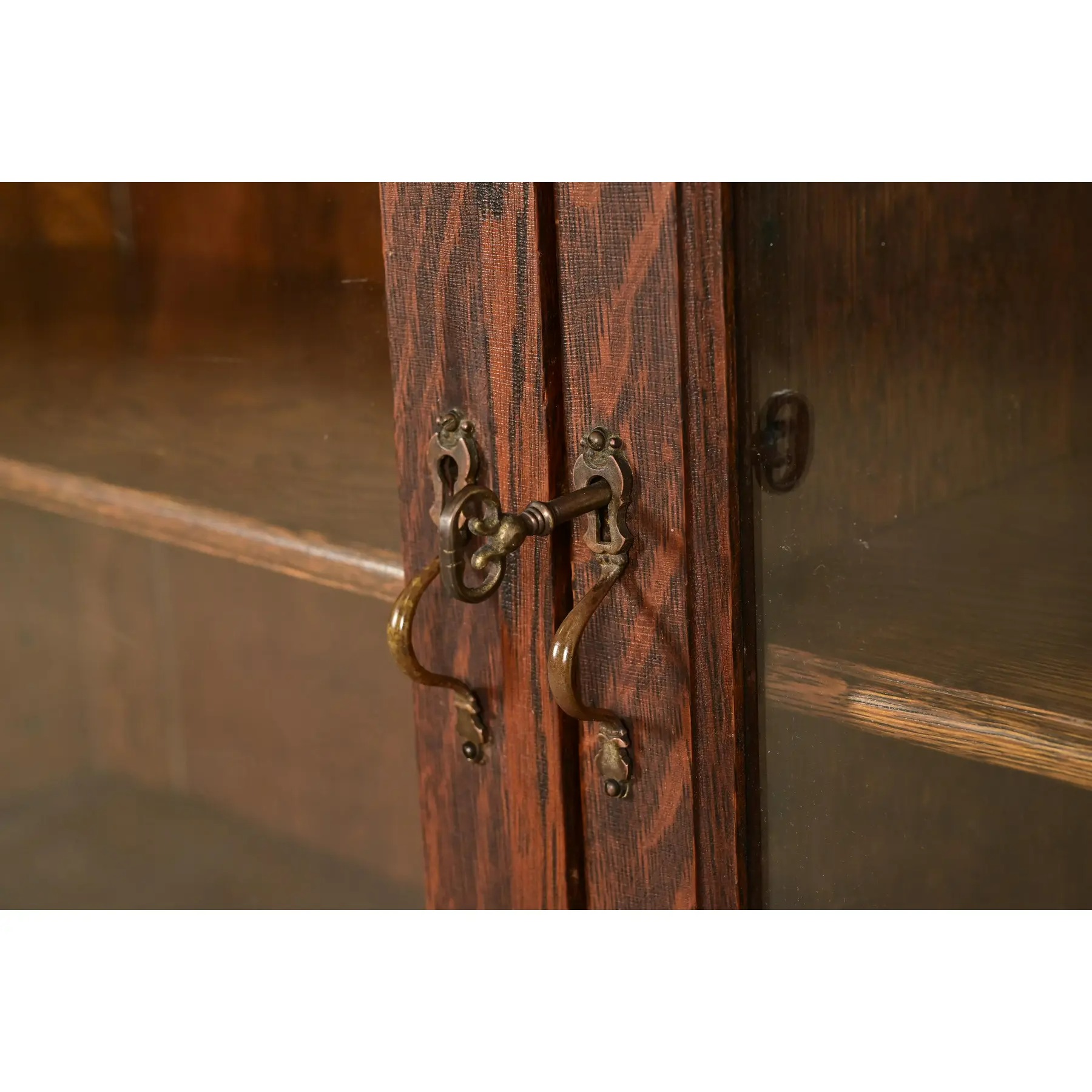 R. J. Horner Style Victorian Oak Double Bookcase With Carved Lion Heads and Paw Feet, Circa 1890s - Image 6