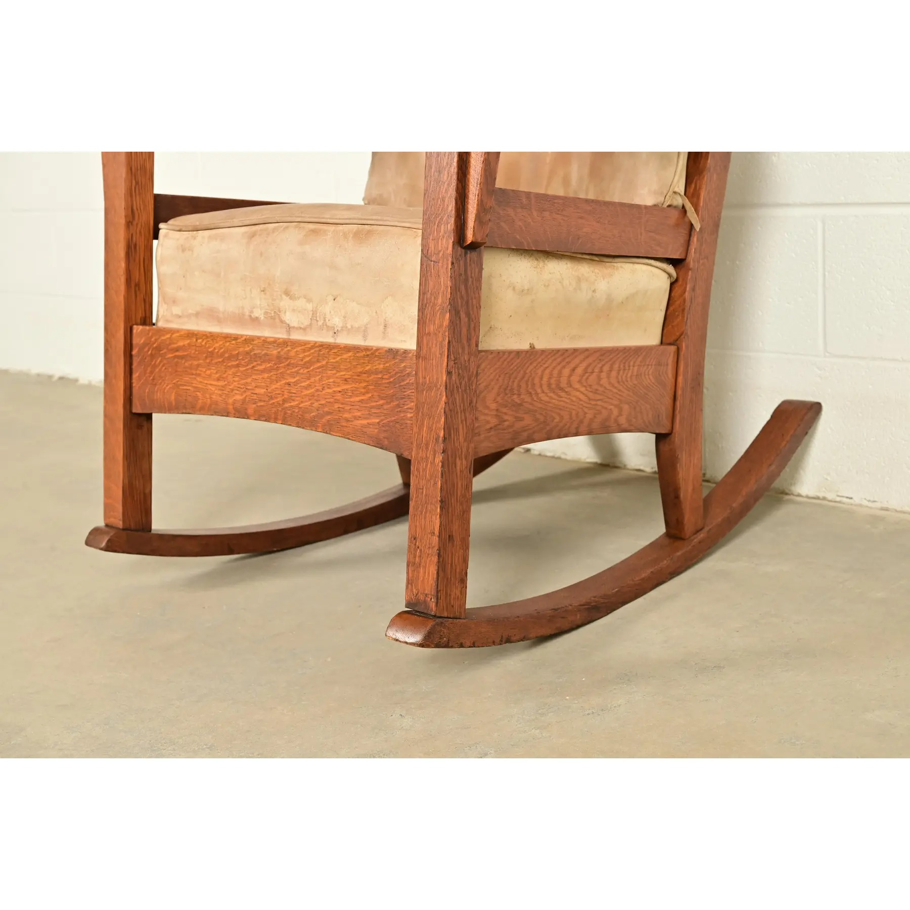 Stickley Brothers Style Antique Mission Oak Arts & Crafts Rocking Chair, Circa 1910 - Image 9
