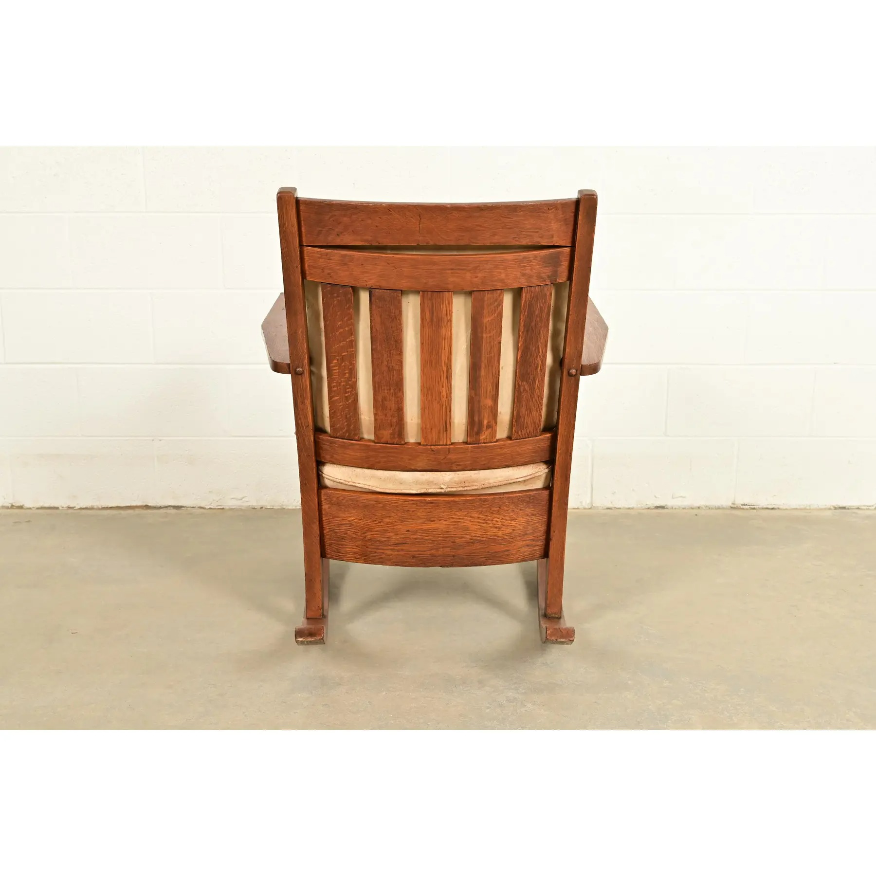 Stickley Brothers Style Antique Mission Oak Arts & Crafts Rocking Chair, Circa 1910 - Image 10