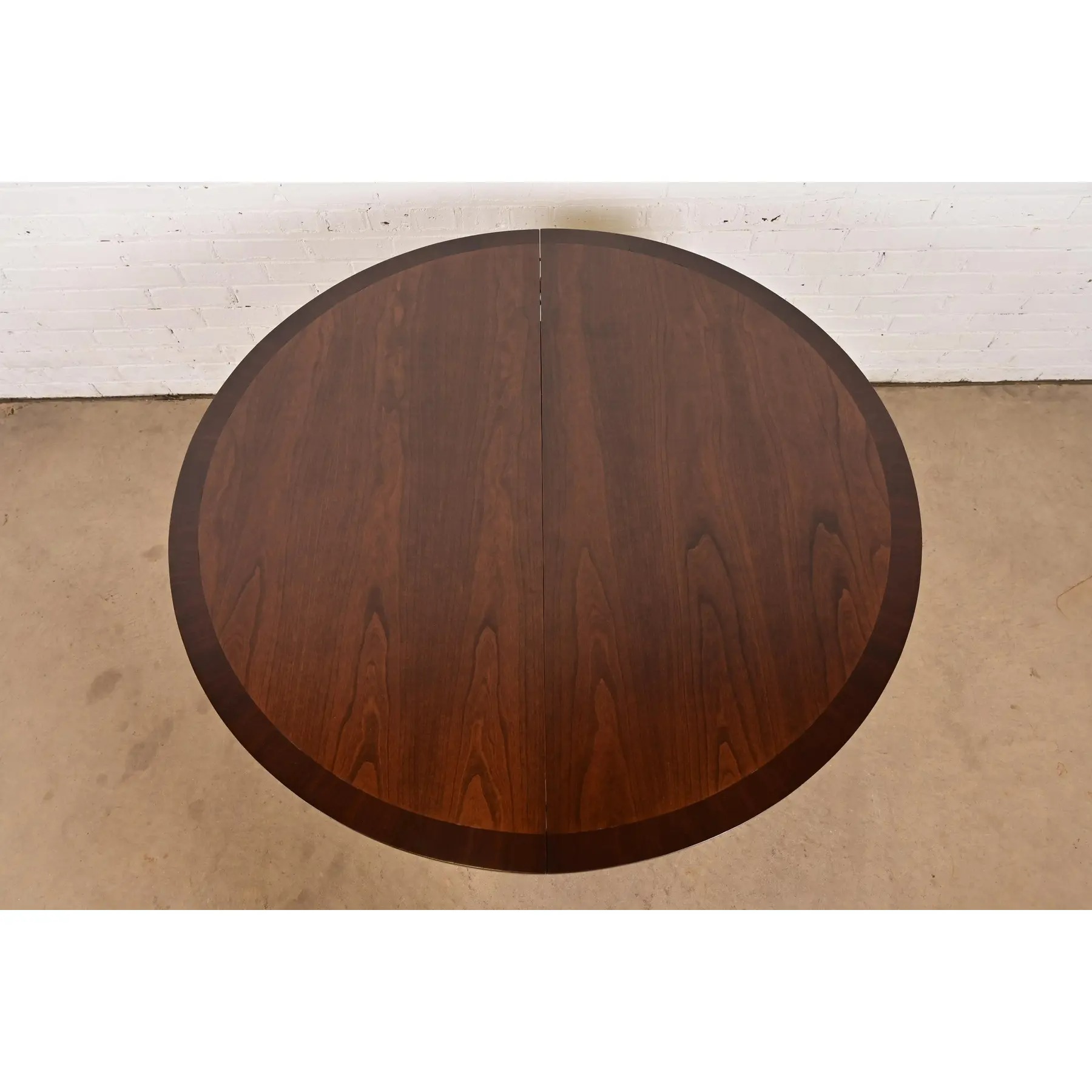 Baker Furniture Style Regency Banded Cherry Wood Pedestal Extension Dining Table, Newly Refinished - Image 10