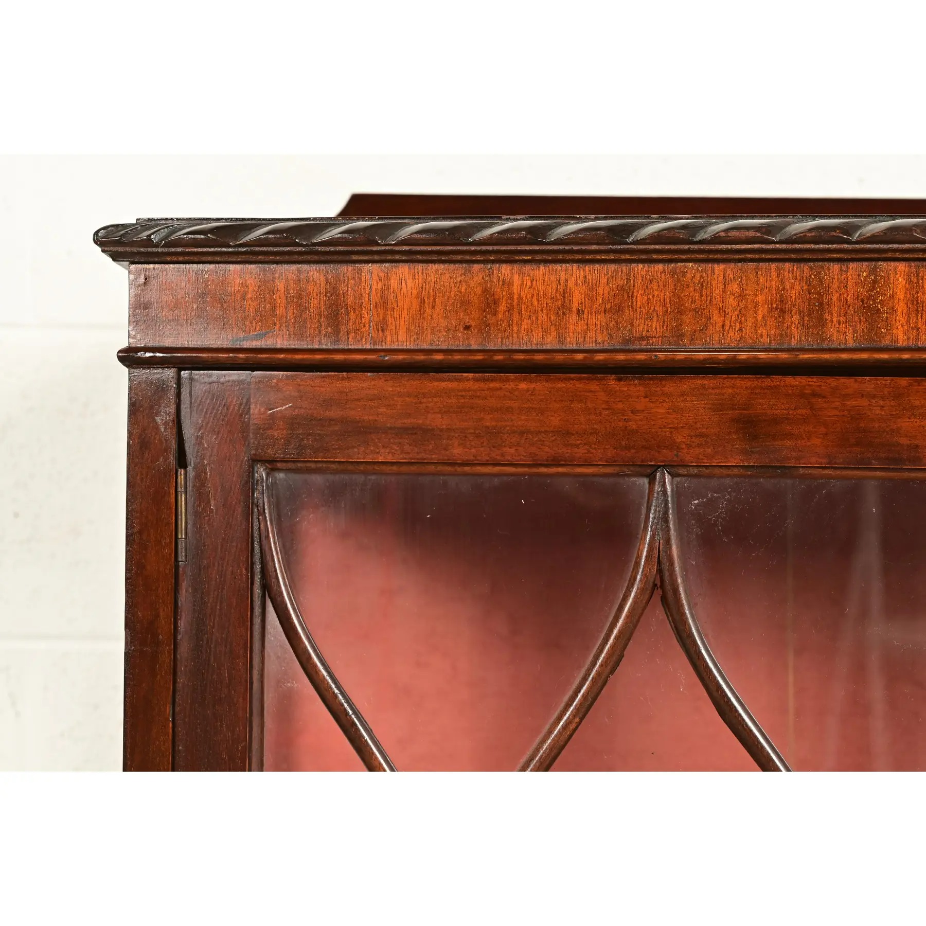 Berkey & Gay Style Antique Chippendale Carved Mahogany Bookcase Cabinet, Circa 1900 - Image 7