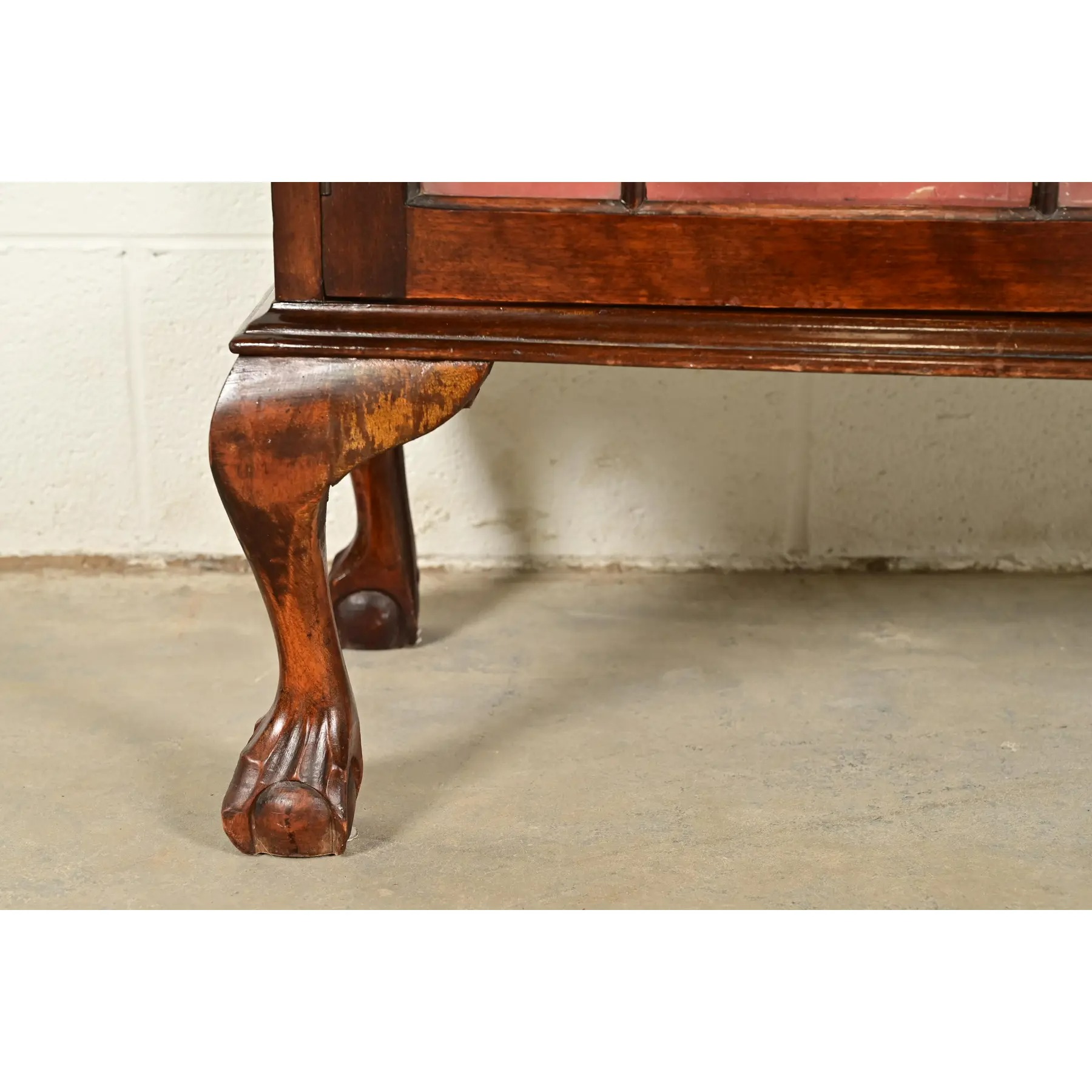 Berkey & Gay Style Antique Chippendale Carved Mahogany Bookcase Cabinet, Circa 1900 - Image 9