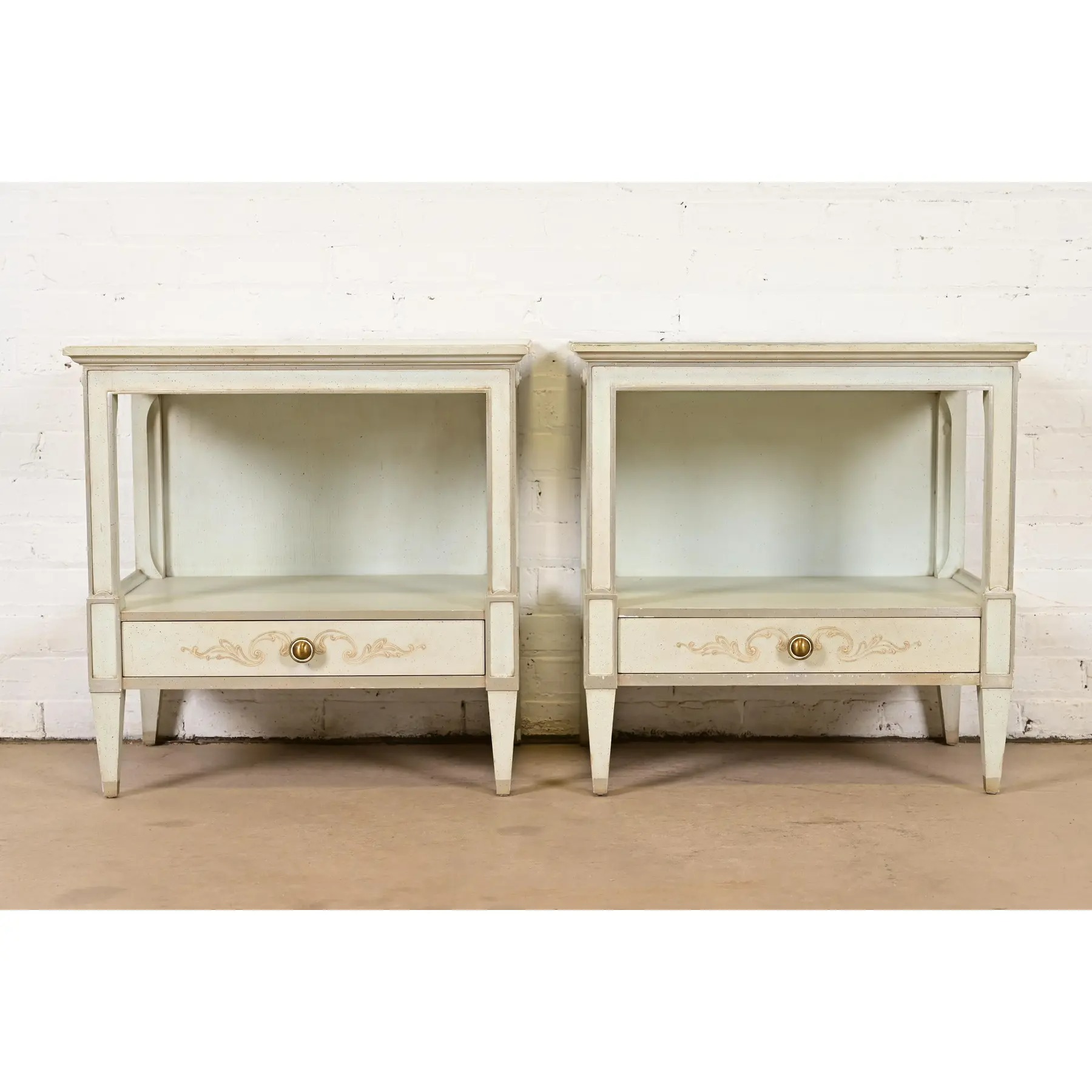 John Widdicomb French Regency Louis XVI Pale Blue Lacquered Nightstands, 1960s - Image 3
