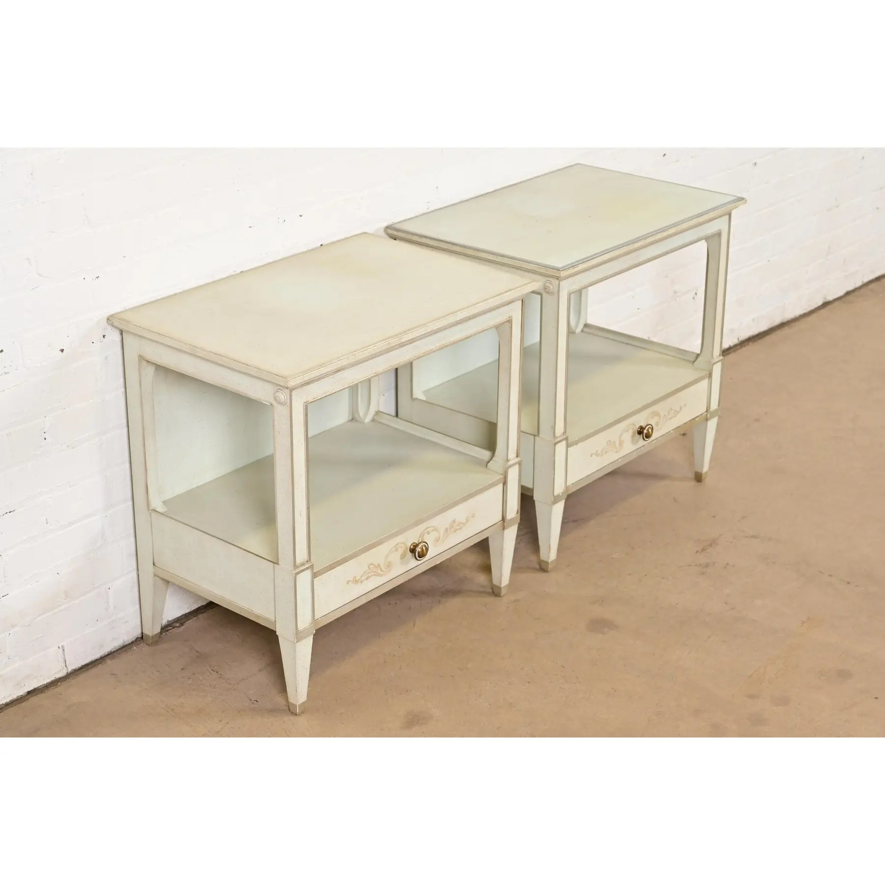 John Widdicomb French Regency Louis XVI Pale Blue Lacquered Nightstands, 1960s - Image 4