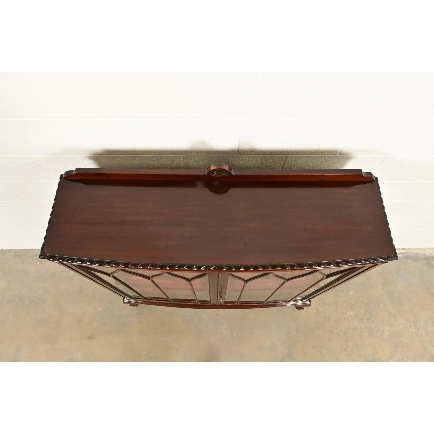 Berkey & Gay Style Antique Chippendale Carved Mahogany Bookcase Cabinet, Circa 1900 - Image 11