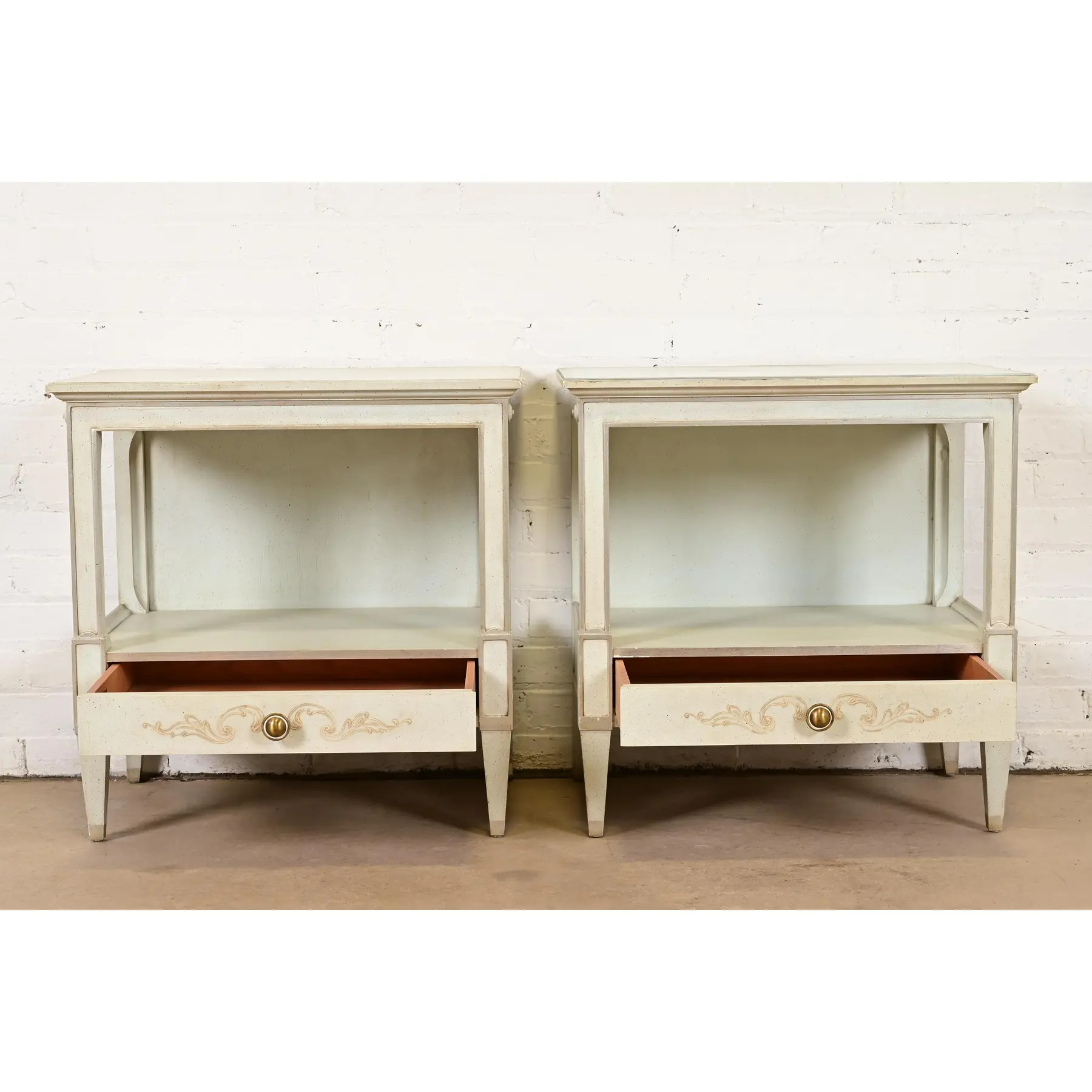 John Widdicomb French Regency Louis XVI Pale Blue Lacquered Nightstands, 1960s - Image 5