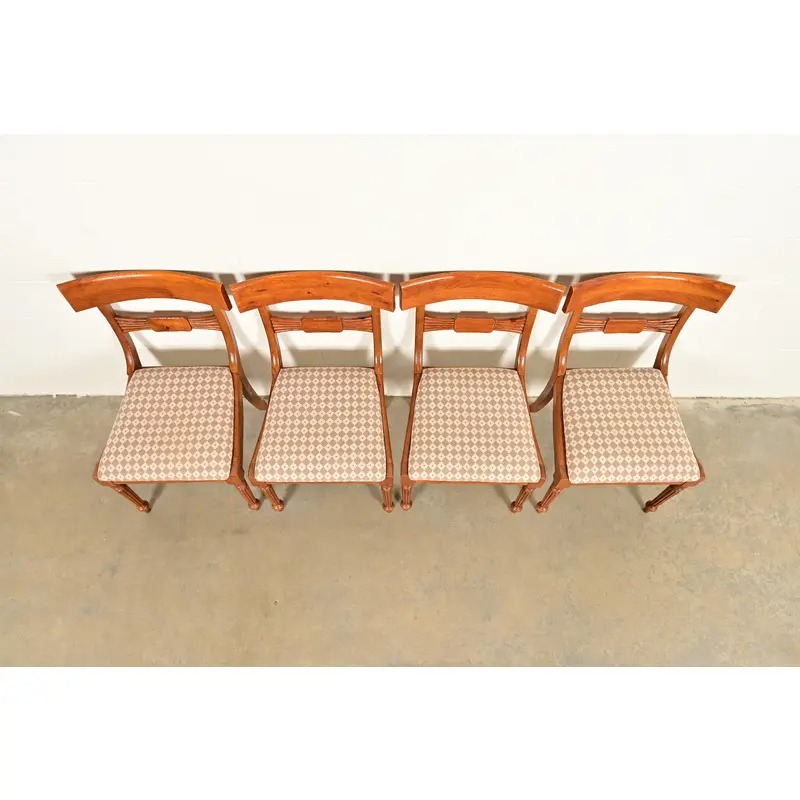 Baker Furniture English Regency Carved Maple Dining Chairs, Set of Four - Image 5