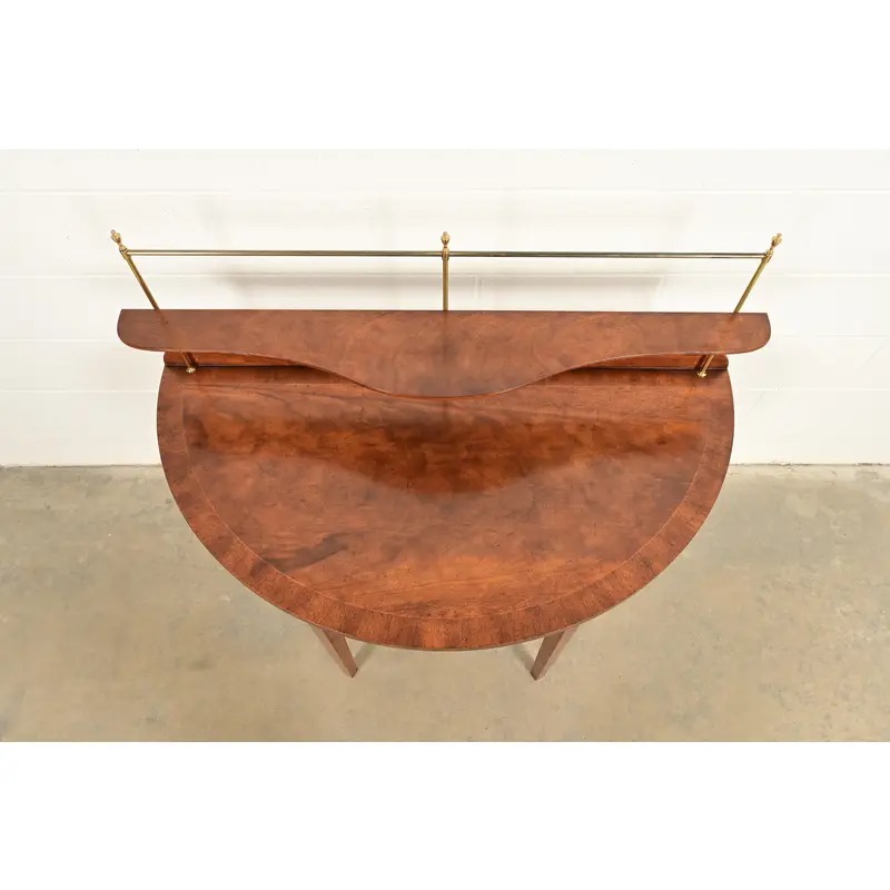 Baker Furniture Federal Banded Mahogany Demilune Console Table or Entry Table - Image 5