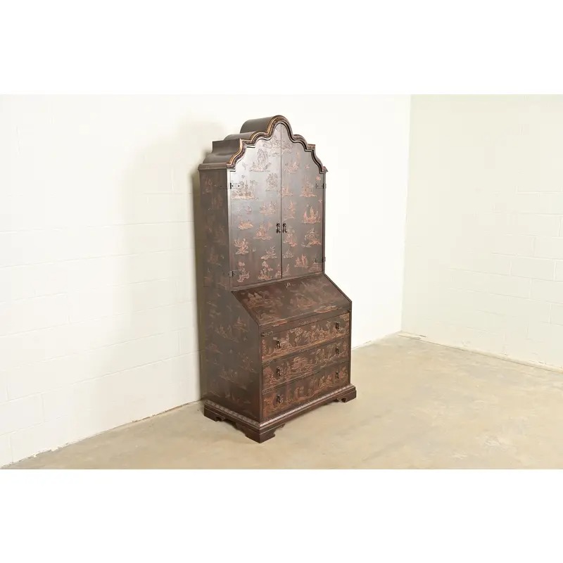 Baker Furniture McMillen Collection Venetian Chinoiserie Bureau With Secretary Desk - Image 5