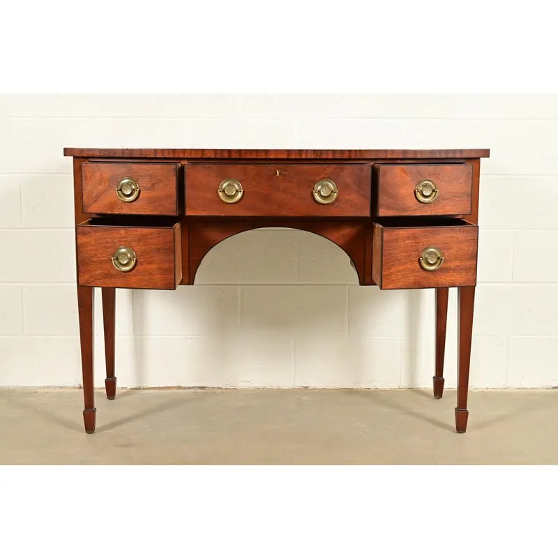 Baker Furniture Style Federal Mahogany Bow Front Sideboard Credenza or Buffet - Image 5