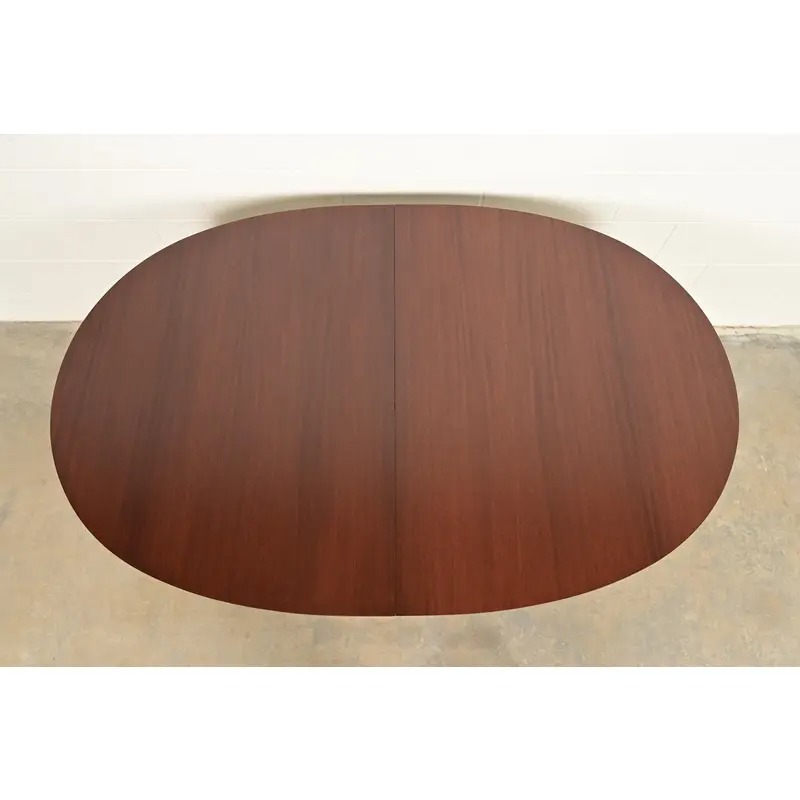 Baker Furniture Style Regency Mahogany Double Pedestal Extension Dining Table, Newly Refinished - Image 5