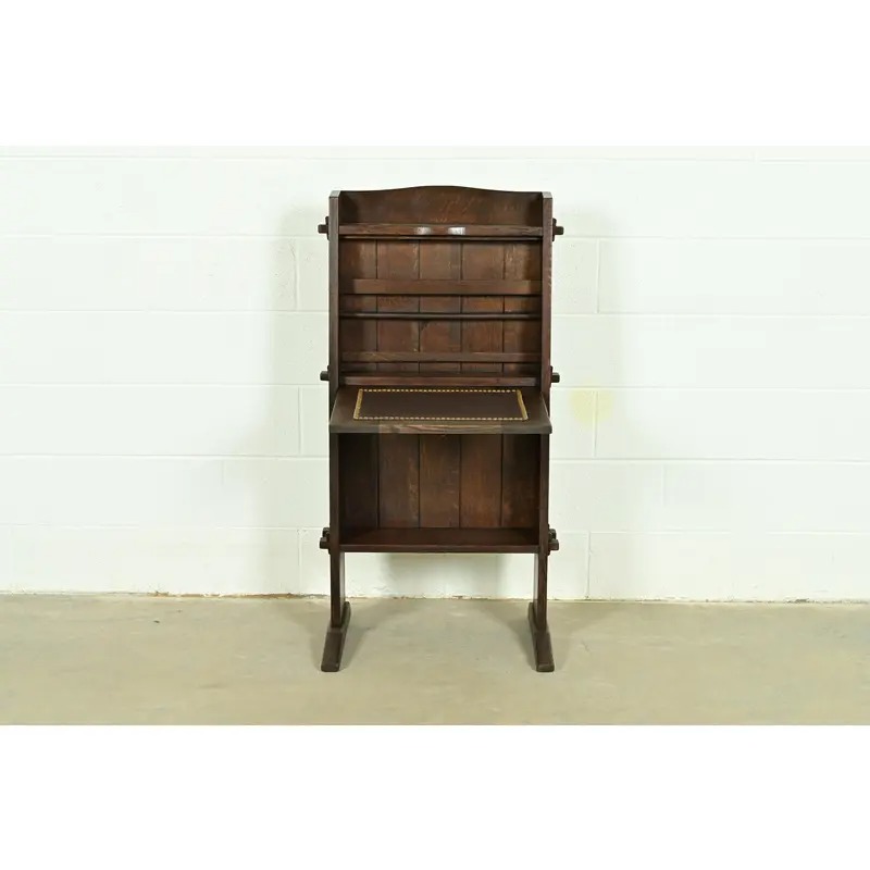 Early Gustav Stickley Antique Mission Oak Arts & Crafts "Chalet" Drop Front Secretary Desk, Circa 1902 - Image 5
