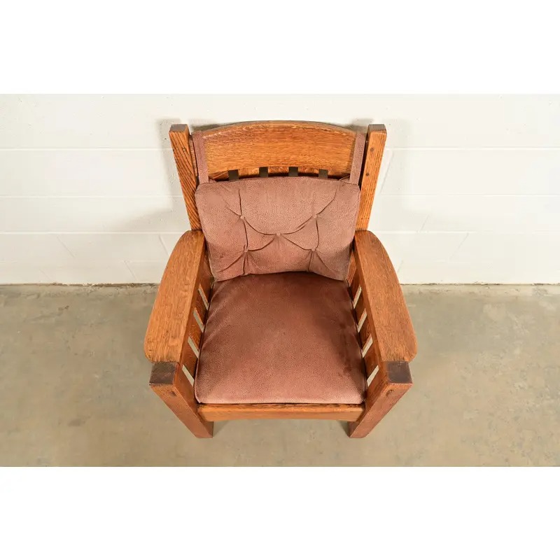 Harden Furniture Antique Mission Oak Arts & Crafts Lounge Chair, Circa 1910 - Image 5