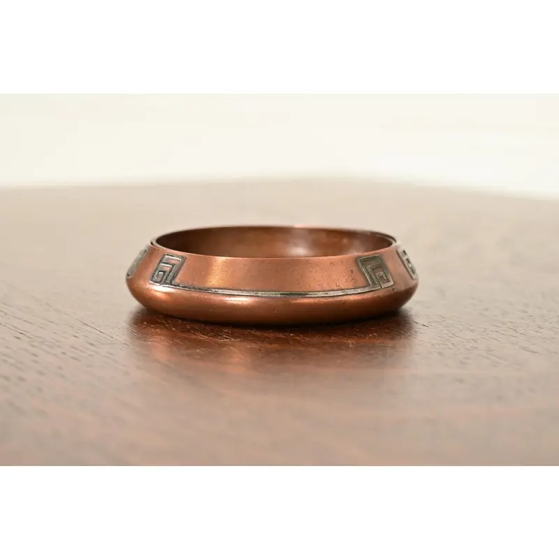Heintz Arts & Crafts Sterling Silver on Bronze Ashtray or Catchall - Image 5
