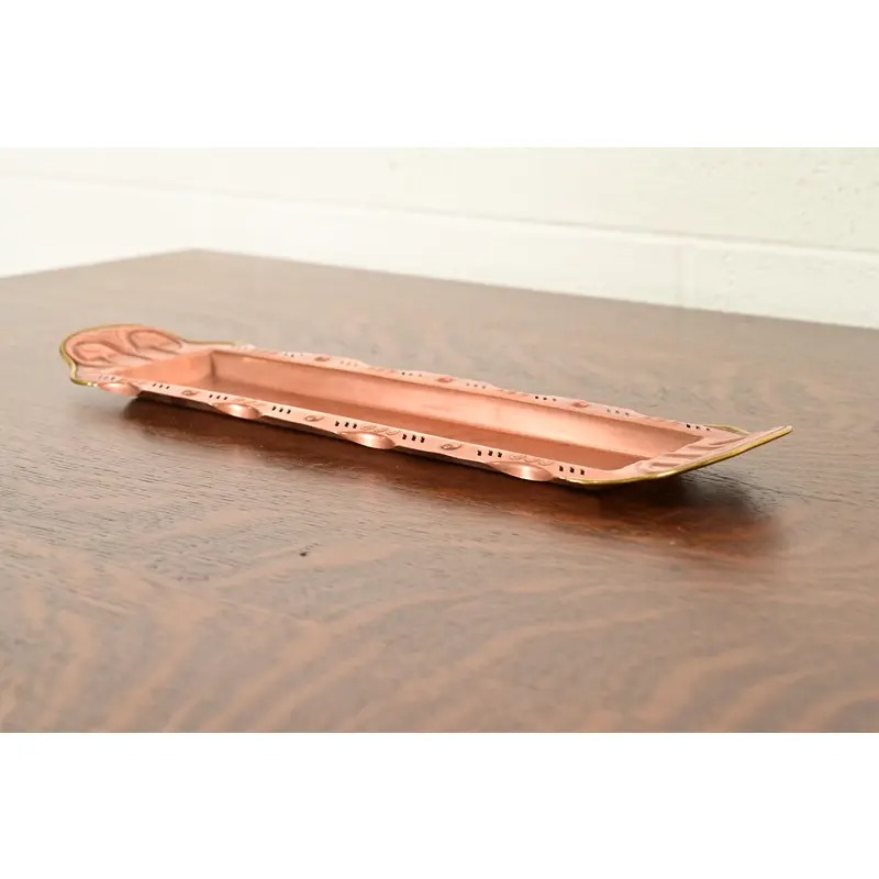 Liberty & Co. Style English Arts & Crafts Copper and Brass Tray - Image 5
