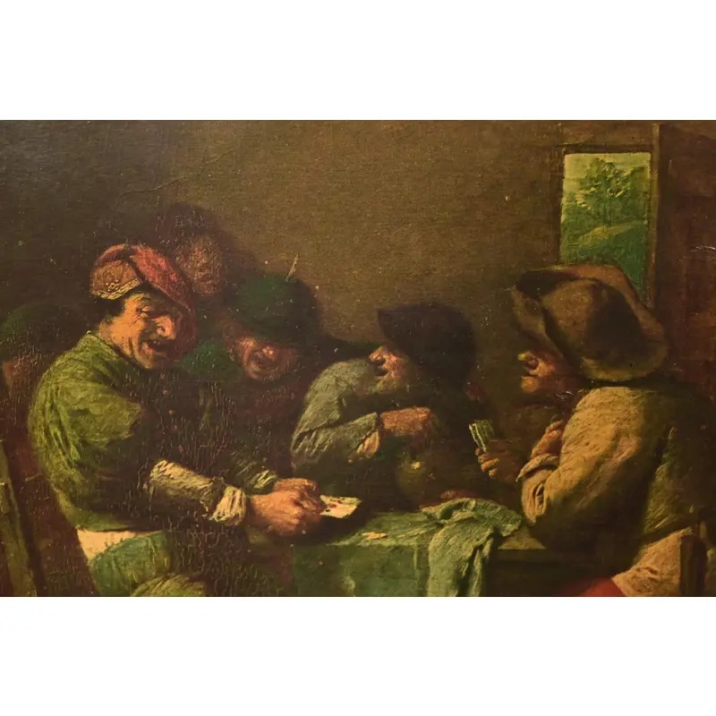 "Peasants Playing Cards" Reproduction Oil Painting by Adriaen Brouwer - Image 5