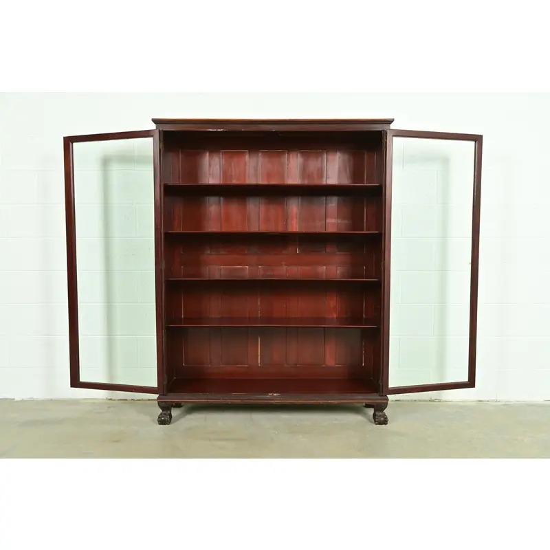 R. J. Horner Style American Empire Carved Mahogany Bookcase With Ball and Claw Feet, Circa 1890s - Image 5