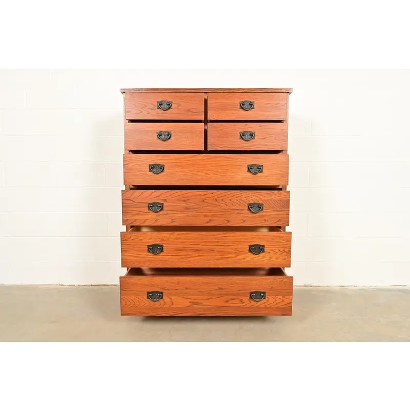 Thomasville Mission Oak Arts & Crafts Highboy Dresser - Image 5