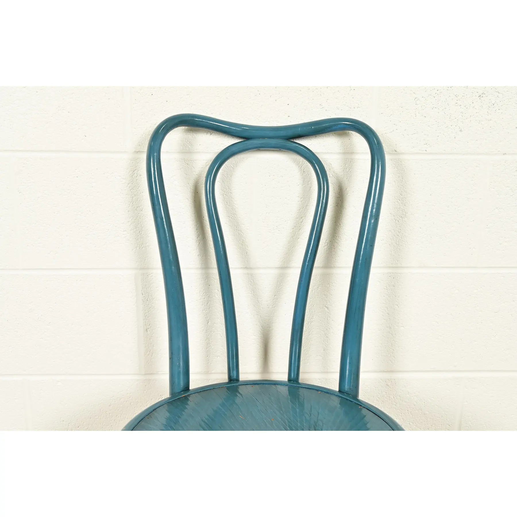 Jacob & Josef Kohn Antique Austrian Teal Lacquered Bentwood Bistro Chairs or Dining Chairs, Pair - Image 6