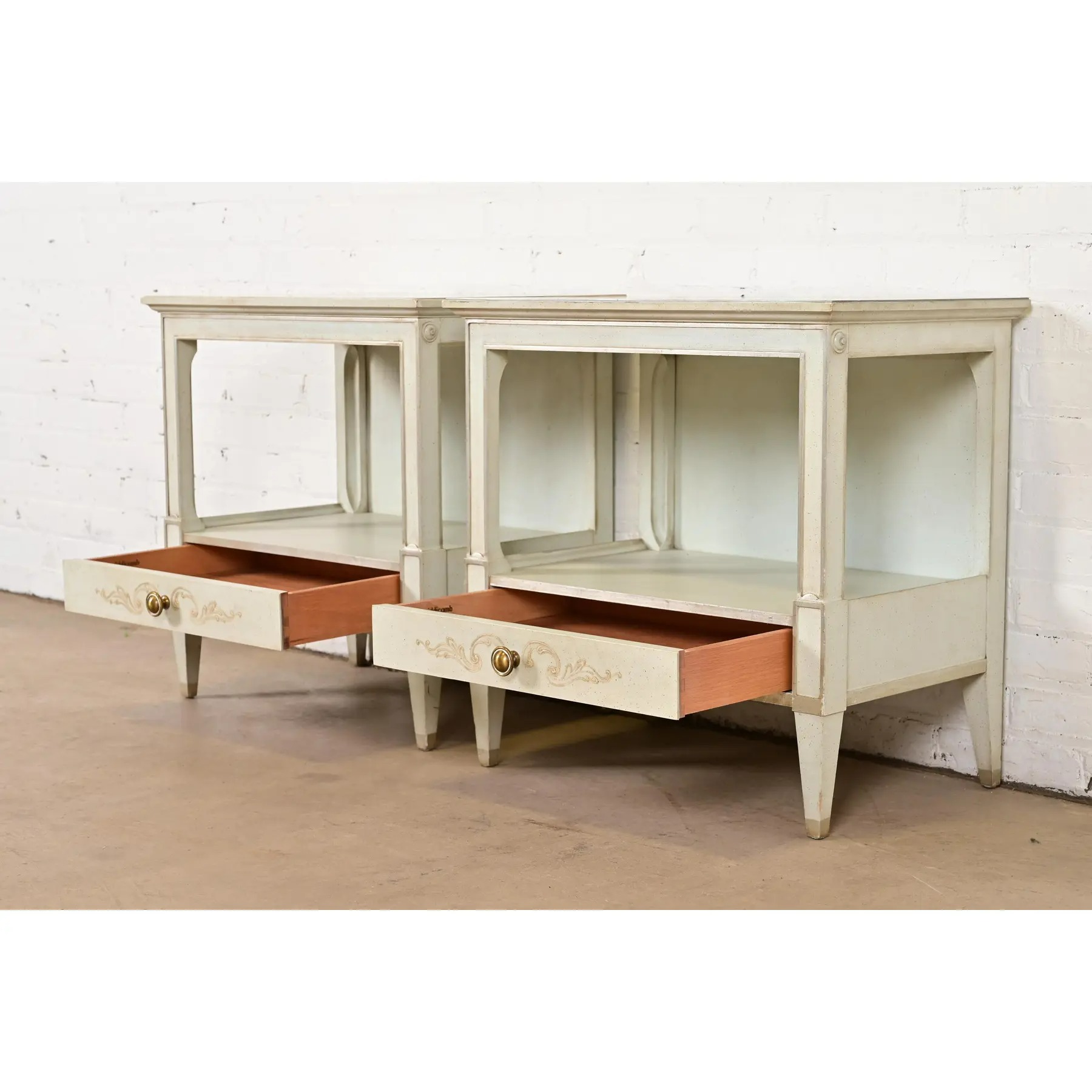 John Widdicomb French Regency Louis XVI Pale Blue Lacquered Nightstands, 1960s - Image 6