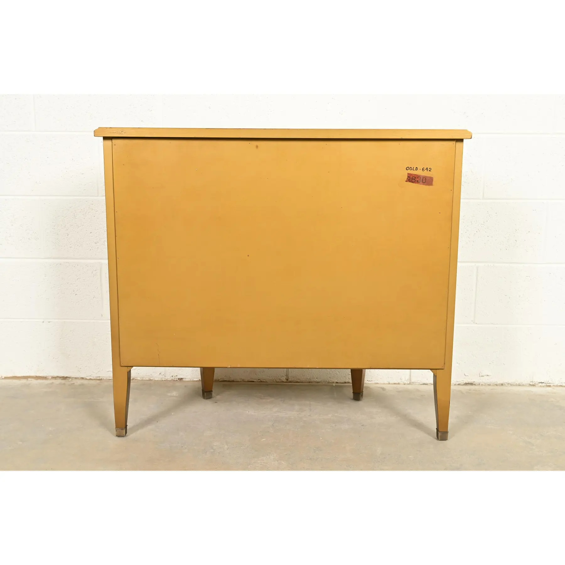 Imperial Furniture Regency Chinoiserie Gold Lacquered Hand Painted Demilune Console or Bar Cabinet, Circa 1940s - Image 12