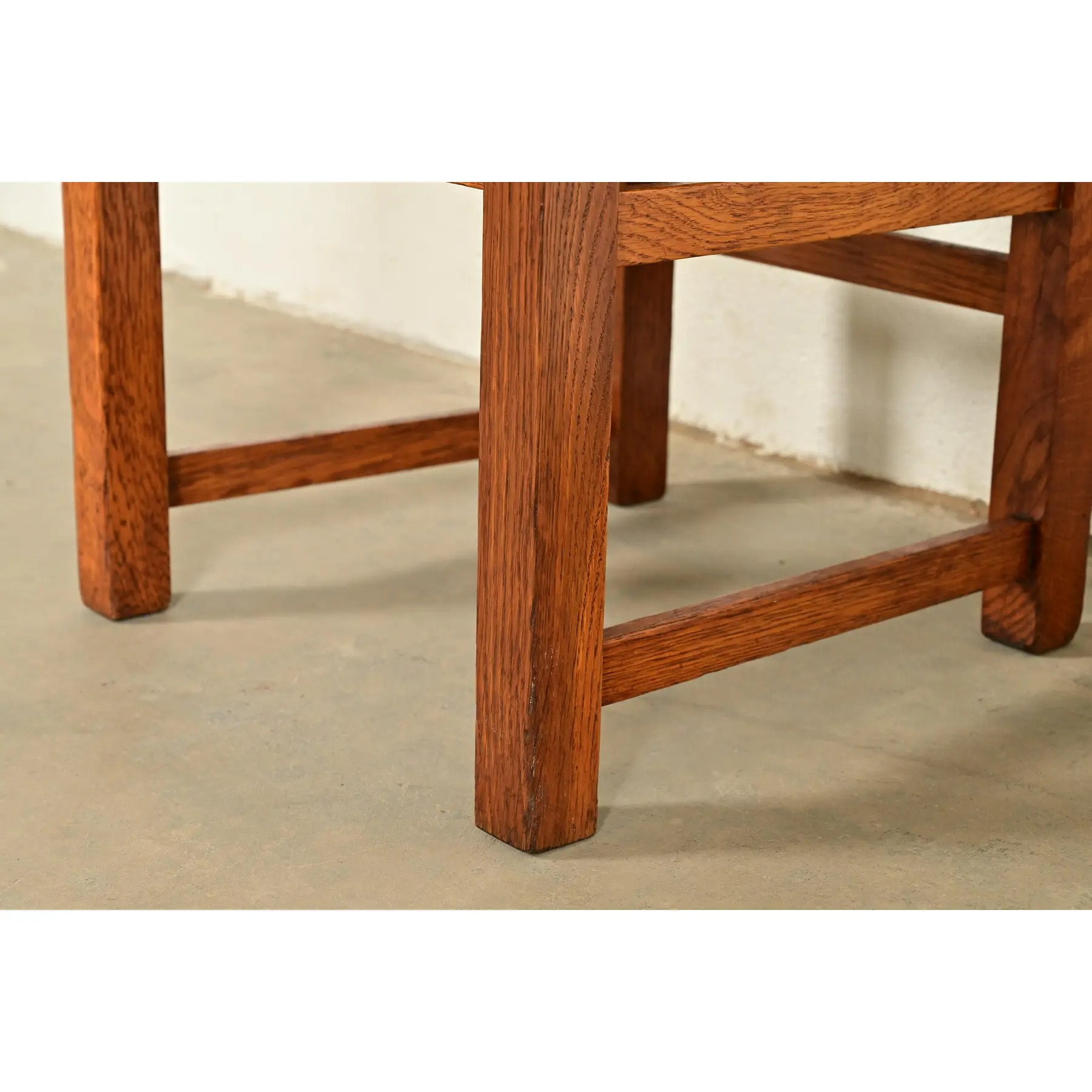 Limbert Antique Mission Oak Arts & Crafts Ladder Back Dining Chairs, Pair - Image 10