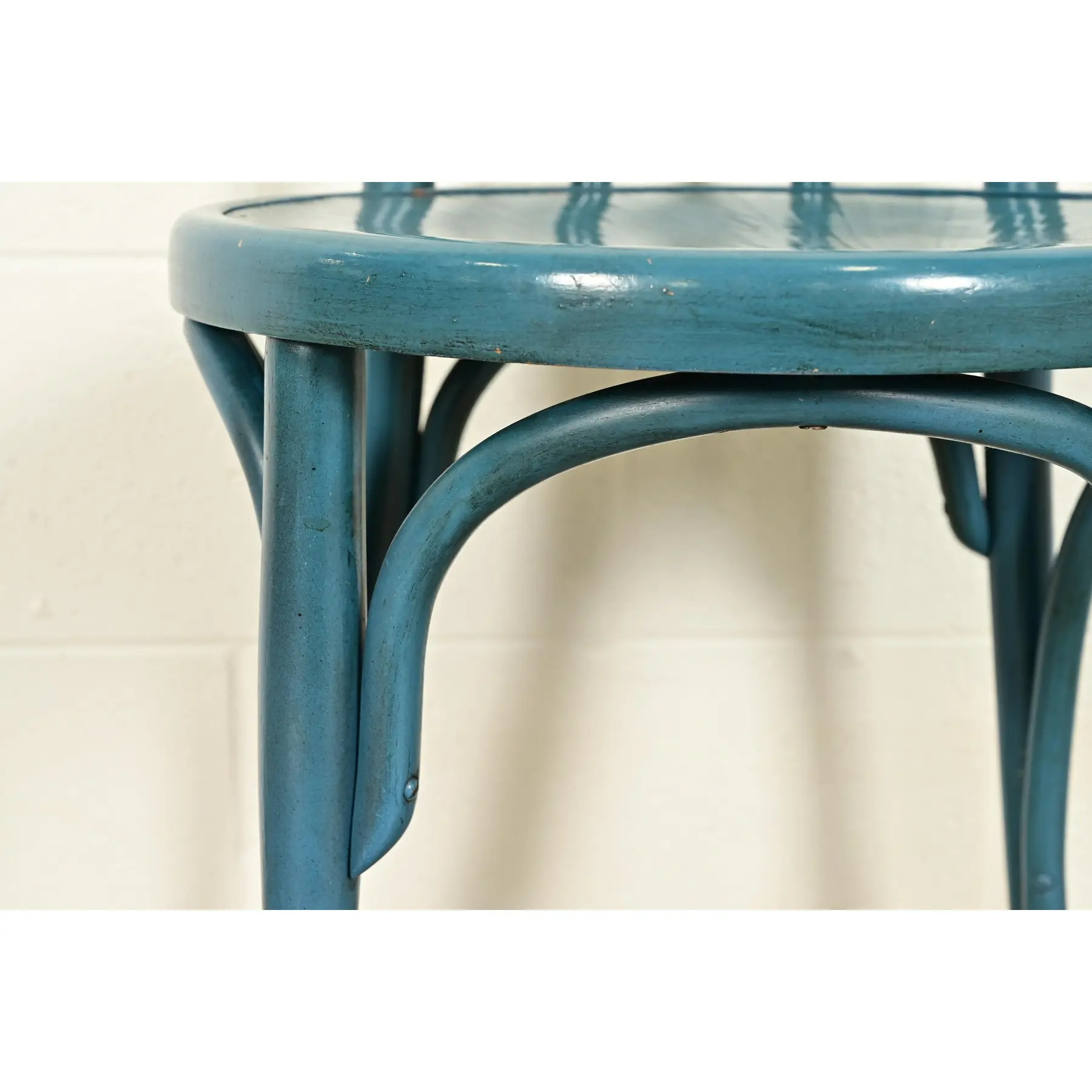 Jacob & Josef Kohn Antique Austrian Teal Lacquered Bentwood Bistro Chairs or Dining Chairs, Pair - Image 8
