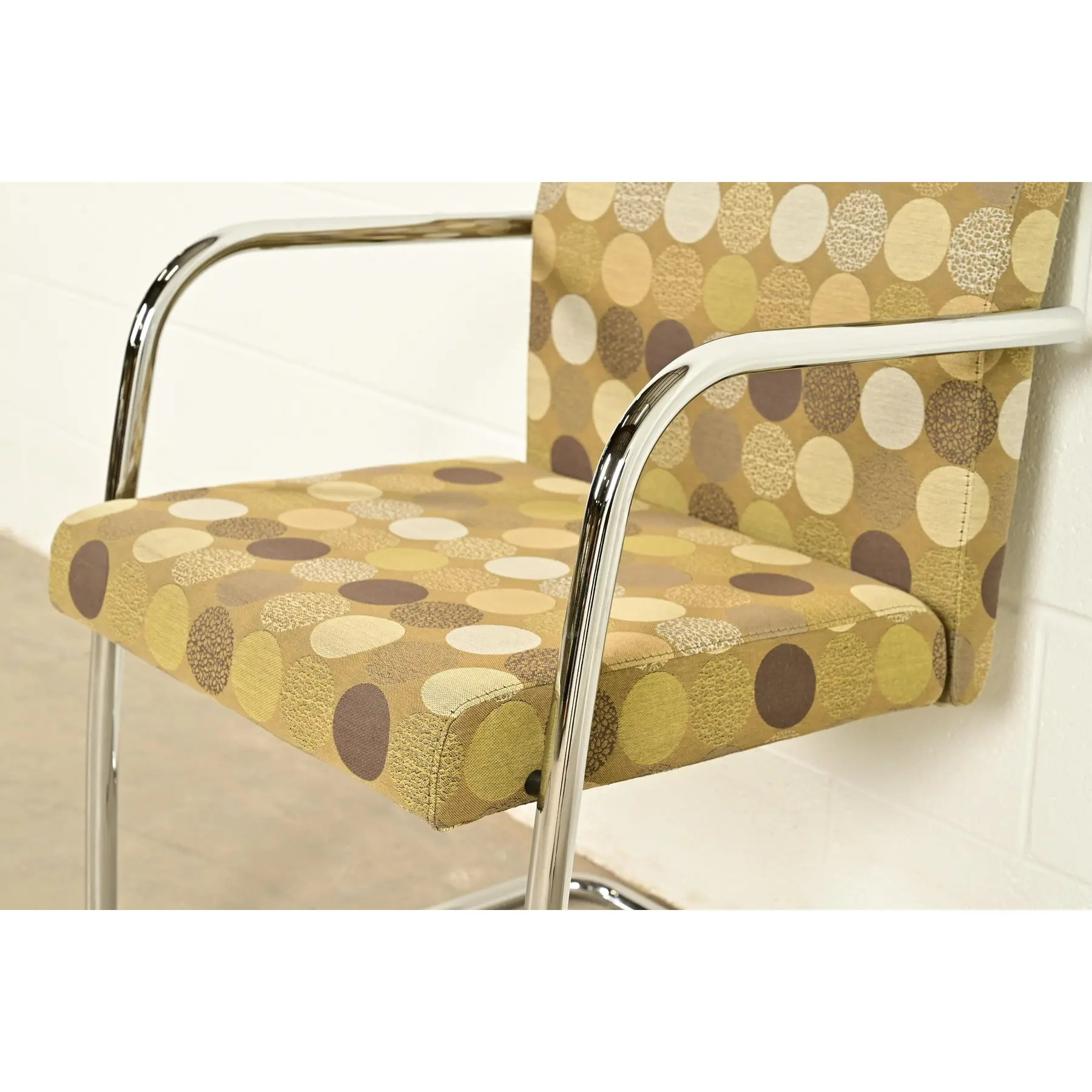 Mies Van Der Rohe Brno Style Mid-Century Modern Chrome Tubular Cantilever Club Chairs, Set of Ten - Image 11