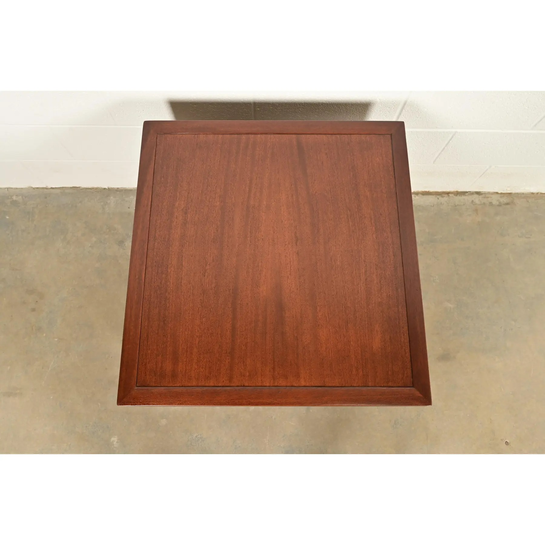 Frank Lloyd Wright for Heritage Henredon Taliesin Mahogany Nightstand or Side Table, Newly Refinished - Image 12