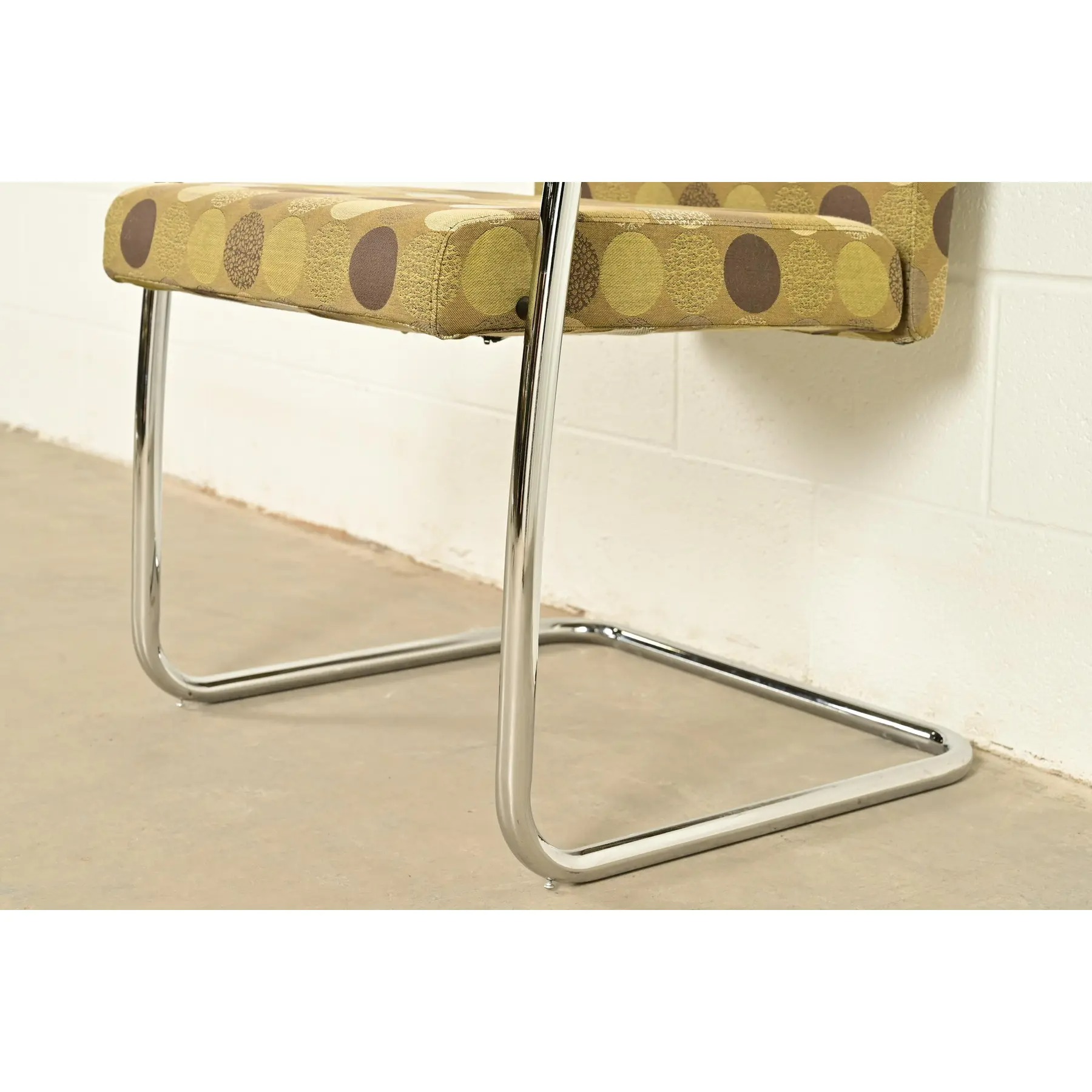 Mies Van Der Rohe Brno Style Mid-Century Modern Chrome Tubular Cantilever Club Chairs, Set of Twelve - Image 13
