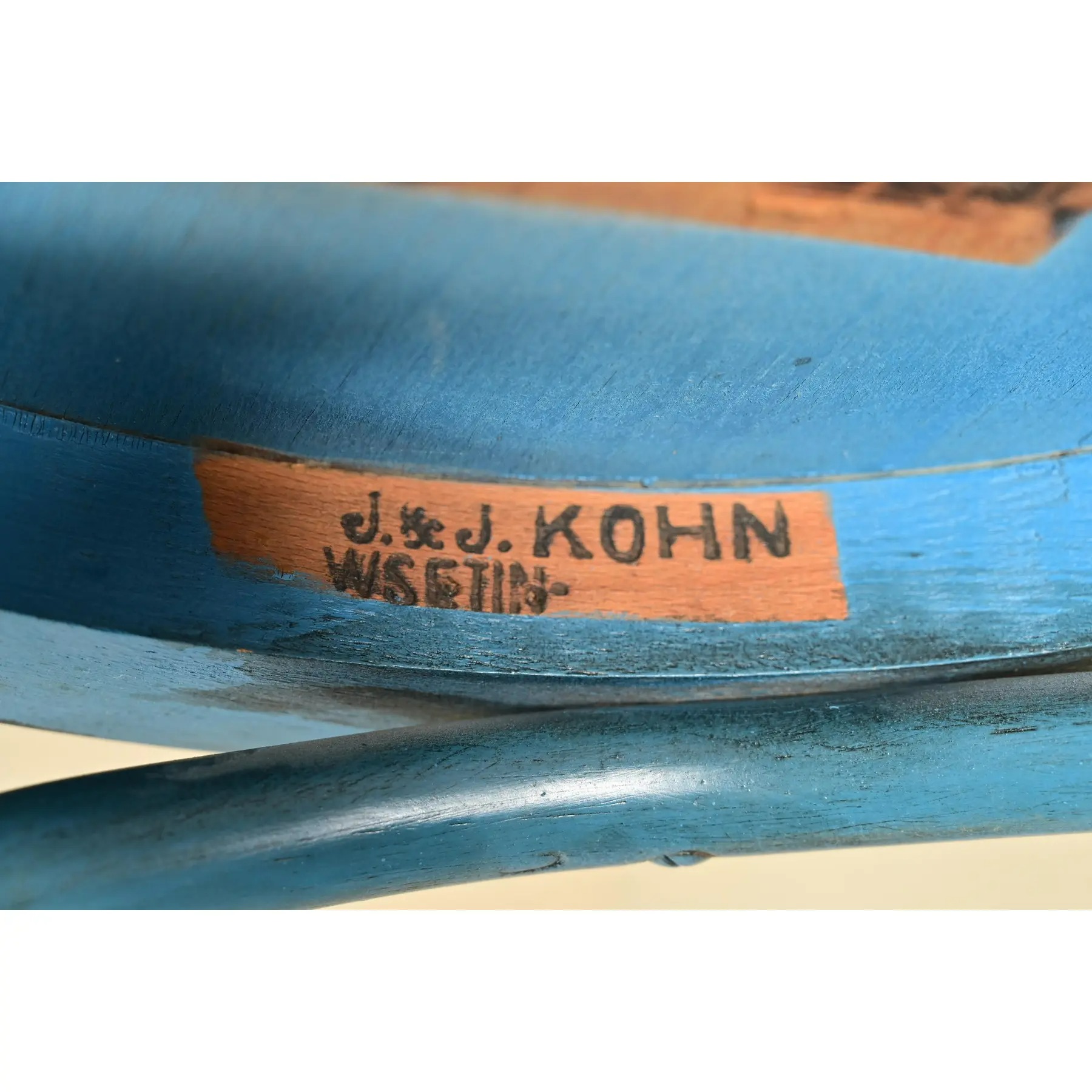 Jacob & Josef Kohn Antique Austrian Teal Lacquered Bentwood Bistro Chairs or Dining Chairs, Pair - Image 14