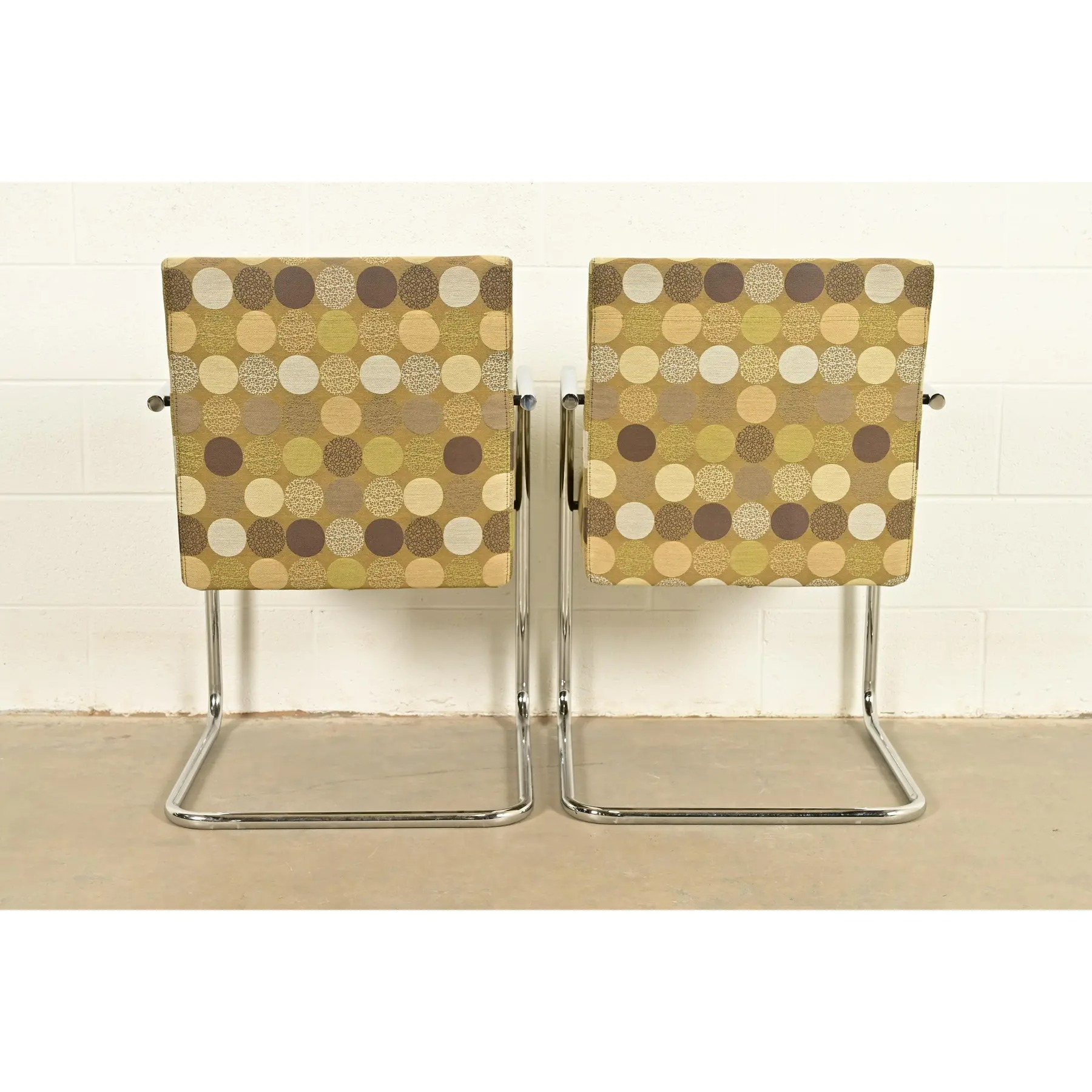 Mies Van Der Rohe Brno Style Mid-Century Modern Chrome Tubular Cantilever Club Chairs, Set of Twelve - Image 15