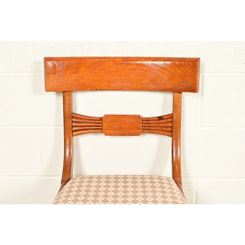 Baker Furniture English Regency Carved Maple Dining Chairs, Set of Four - Image 6