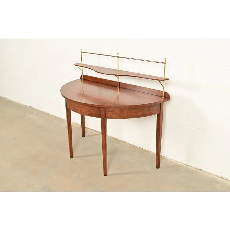 Baker Furniture Federal Banded Mahogany Demilune Console Table or Entry Table - Image 6