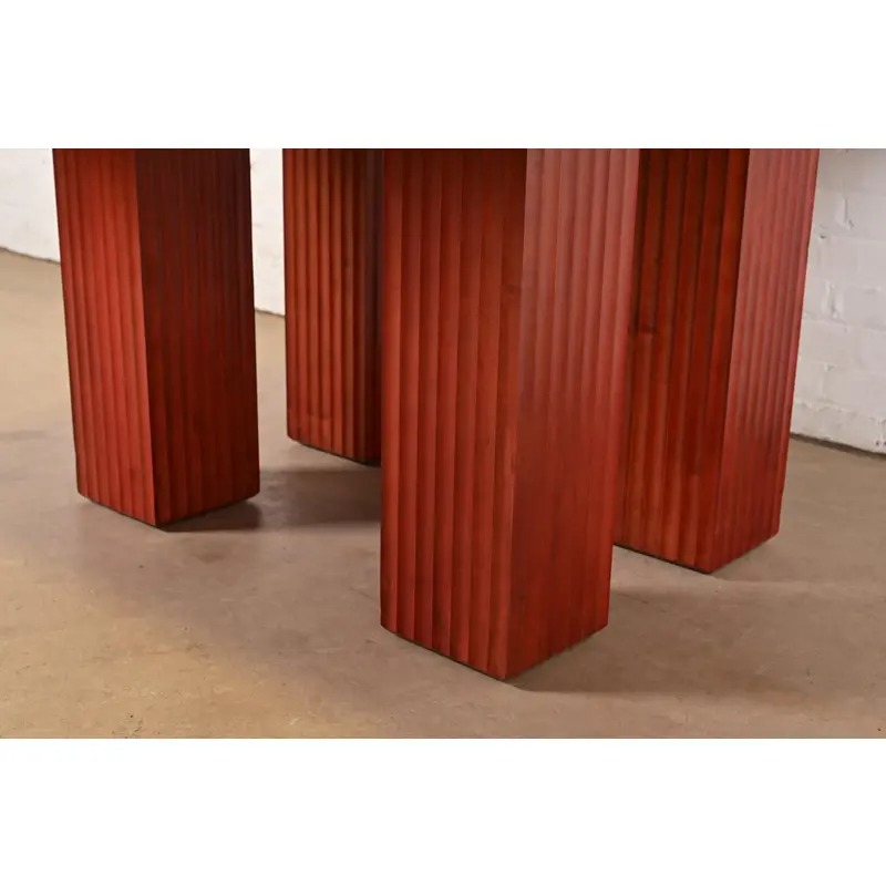Baker Furniture Modern Art Deco Parquet Top Extension Dining Table, Newly Refinished - Image 6