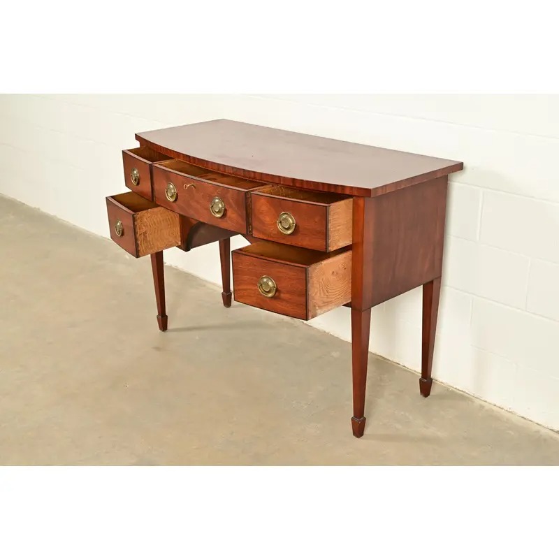 Baker Furniture Style Federal Mahogany Bow Front Sideboard Credenza or Buffet - Image 6