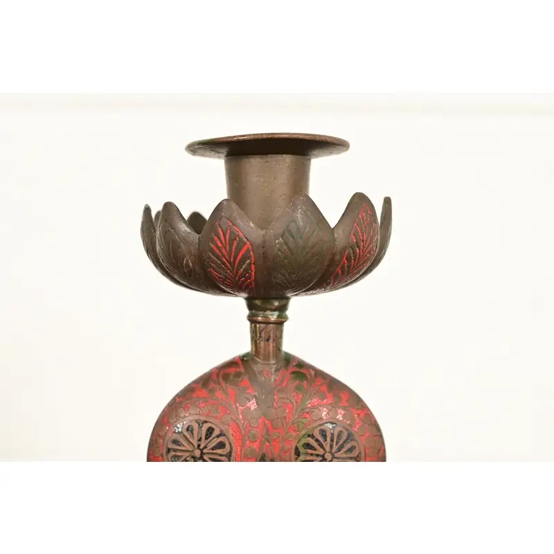 Enameled Bronze Cobra Snake Candlestick - Image 6