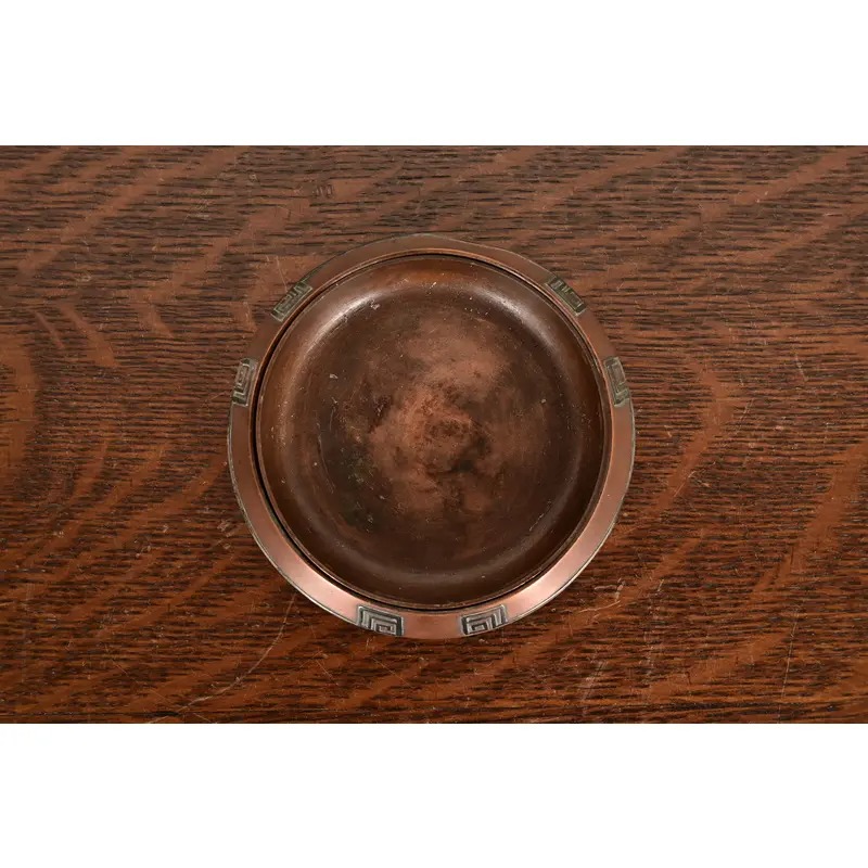 Heintz Arts & Crafts Sterling Silver on Bronze Ashtray or Catchall - Image 6