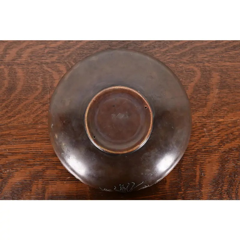 Heintz Arts & Crafts Sterling Silver on Bronze Footed Bowl - Image 6